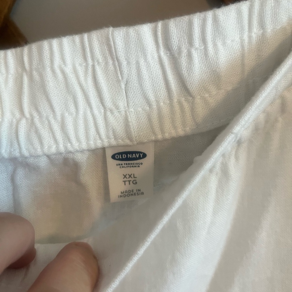 NWT Old Navy linen viscose wide leg high waisted white pants XXL - Picture 5 of 7
